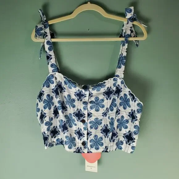 Aquabendita X Target Women's Coral Tile Print Button-Front Tank Top Sizes 1X - Picture 1 of 7